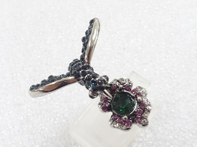 JAPANESE KIMONO / ANTIQUE COLORED STONE RING (SIZE 15.5)
